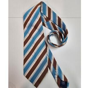 CHARLES TYRWHITT Brown Blue Cream Necktie - Gently Worn